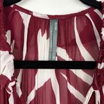 Anthropologie  The Marais Printed Chiffon Mini Dress Women’s Size XS Maroon White Photo 3