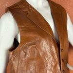 Tony Lama  Vintage Womens Leather Vest 13/14 Brown Size 44 Photo 3