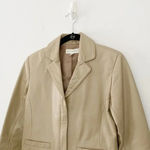 Petite Sophisticate Vintage 90s Leather Jacket Cream Size P Photo 5