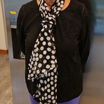 St. John ππ 100% Silk Scarf ~ Black & White Polka Dot Print Photo 1