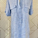 & Other Stories & Other Stories Top Blouse Shirt Popover Short Sleeve Collared Blue Size US 4 Photo 0