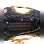 Charming Charlie C High Quality Leather Clutch Shoulder Evening Bag Gold Accents Heavy Party Photo 4
