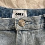 Obey Women's Roll Up Denim Shorts Size 25 Photo 3