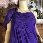 Alice + Olivia PURPLE DRAPING SILK HALTER DRESS (M) Photo 5