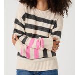 French Connection NWT Jessika Hadlee Jacquard Sweater X-Large, OAT MEL/ DARK Photo 4