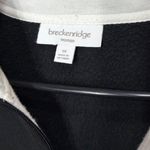 Breckenridge  Black Embroidered Christmas Quarter Zip Sweatshirt 1X Photo 2