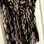 The Limited Y2K  Women's Patterned Nylon Mesh T Shirt Top sz S Small Ruffled Neck Photo 3