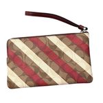 Coach Large Corner Zip Wristlet In Signature Canvas With Diagonal Stripe Print Photo 3