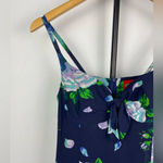 Vintage Kenzo Jungle Navy Blue Rose Floral Sleeveless Mini Dress Photo 1