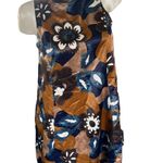 Lulus - Moon River Delia Brown And Blue Print Dress Photo 1