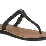 UGG  Australia Bria Black Braided Leather Thong Fip Flop Flat Boho Sandals 10 Photo 0