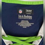 NFL Seattle Seahawks Jersey-style lace-up neckline top. SEAHAWKS in green sequins. Photo 3