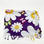 Casual Movements Womens Scarf One Size Butterfly Floral Rayon Boho Resort Artsy Purple Photo 2
