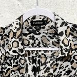 Bebe Womens Tops Size S Leopard Print Chiffon Twist Front Deep V-Neck Photo 2
