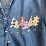 White Stag  denim button up Christmas tree embroidered size 22W 24W Photo 3