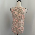 Old Navy Old Navy Floral Henley Tank Top Blouse Medium Coral Tan Pleated Cottagecore Top Photo 2