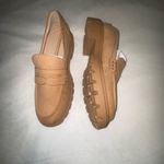 BRAND NEW Womens Chunky Platform Felt/Suede Tan Loafers Size 9.5 Photo 1