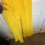 Meghan LA Yellow  Fabulous Wild Orchid Pleat Jumpsuit Size L Photo 10