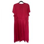 Lane Bryant NWT Satin Flutter Sleeve Ruffle V-Neck Midi Dress in Pink - Size 16 Photo 3