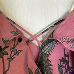 Mi ami Dress Womens Sz L Pink Floral Cold Shoulder‎ Ruffle Mini Faux Wrap Boho Size L Photo 3