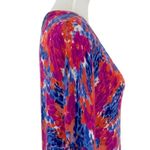 Talbots Sweater V-neck Cardigan Button Down Pink Blue Floral Women's MP Petite Photo 7