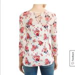 No Boundaries  XL white floral blouse Photo 7