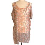 Lovers + Friends  Open/Cold Shoulder Animal Print Tunic‎ Cover Up Small Polyester Photo 2