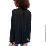 Free People Black Eyelet Cotton Madison Button Down Blouse Sz.L Photo 3