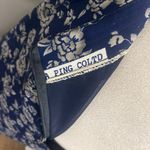 VNTG 90s FLORAL SILK MAXI SKIRT NAVY WITH CREAM FLOWERS PRINTED ALL OVER LINED Blue Size M Photo 8