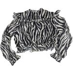 Area Stars Bari‎ Crop Top in Zebra L NWT Black Size L Photo 1