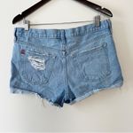 BDG Light Blue Distressed Raw Hem Button Fly Jean Shorts Size 29 Photo 3