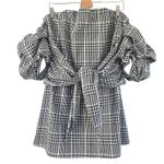 Lovers + Friends Revolve Kiwi Plaid Mini Dress Puff Sleeve Size Large Gingham Photo 7