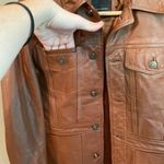 VERO MODA  Button Leather‎ Jacket Brown Medium Photo 5