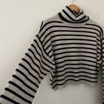 Miou Muse Striped Turtleneck Sweater Oversized mocha and black Size S Photo 2
