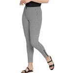 Betabrand  Black White Cat Catstooth Houndstooth Ankle Zip Pants sz M Petite Photo 1
