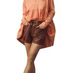 Anthropologie PILCRO Women’s Gingham babydoll split neck popover long sleeve top XL Photo 0