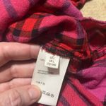Free People  Women's Pink Red Plaid Wool Blend Pacific Dawn Shirt Sz L Flannel Photo 7