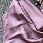 Nasty Gal Lilac Ruched Satin Cowl Neck Dress, Size 6 Photo 3