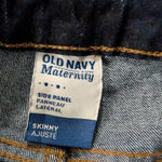 Old Navy Maternity Skinny Jeans Side Panels Dark Wash Size 12 Stretch Denim Photo 4