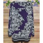 Alfani  Womens Purple Puff Sleeve Floral Blouse Plus Size 2X Scoop Neck Career Photo 6