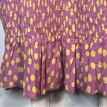 ZARA Sz L Pink & Yellow Polka Dot Smocked Sun Dress Ruffle Trim Photo 4