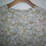 Analogy L Cotton All Over Floral in Gold Olive Pink Pullover Top Green Size L Photo 1