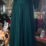 Revelry Cora Tulle Long Formal Maxi Dress Emerald Green Christmas Party Size 12 Photo 0