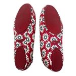 Tory Burch Minnie Leather Red Floral Ballet Flats 9.5 Photo 3