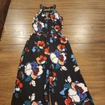 ASTR  the Label Black Floral Jumpsuit Sleeveless Halter Wide Leg Jumper pants xs Photo 5