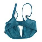 Parade Teal Blue Semi Sheer Plunge Underwire Bra sz 32DD Triangle Cup Photo 1