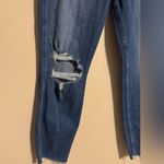 Hollister EUC Ultra High Rise Dark Wash Raw Hem Ripped Mom Jeans size 11R Photo 2