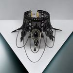 Gothic Retro Black Lace Lolita Necklace Pendant‎ Vampire Chain Lace Necklace Photo 4