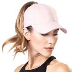Topknot performance ponytail opening baseball cap magnetic hat light blush Pink Photo 0