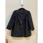 Ming Wang Heritage Fit black semi-sheer button-down blouse or jacket Size Large Photo 1